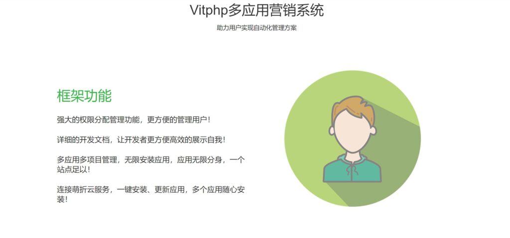 图片[2]-Vitphp开源SaaS营销系统：免部署+无限应用分身+精细权限管理，一站式商城解决方案-168源码网-PHP网站源码模板,插件软件资源分享平台！