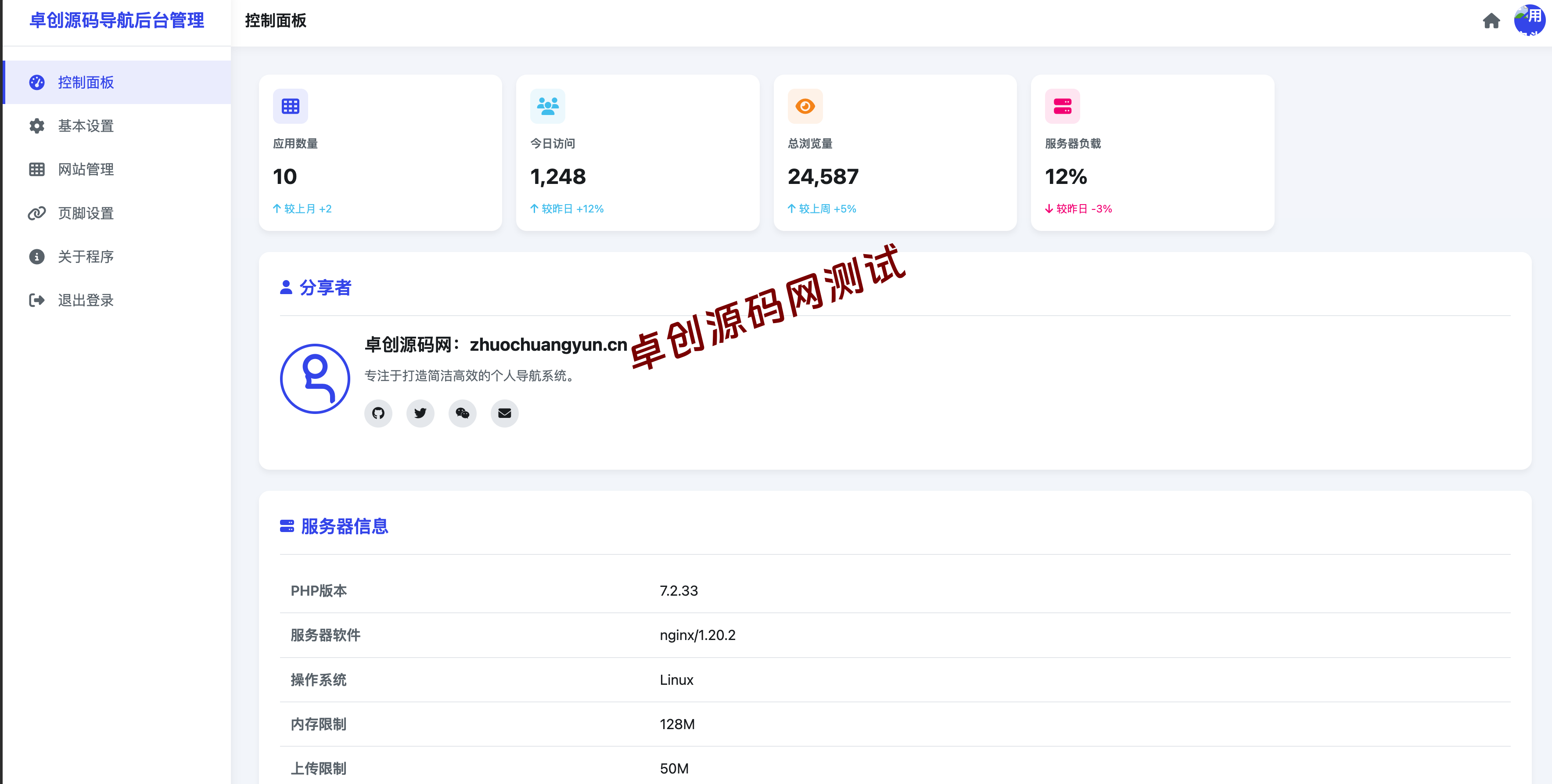图片[2]-【卓创源码】全新极简导航站源码_响应式个人网址导航系统+智能管理后台-168源码网-PHP网站源码模板,插件软件资源分享平台！