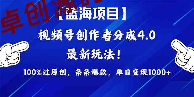 蓝海项目视频号，最新方法， 100%过原创，条条爆款，单日变现1K+，…-168源码网-PHP网站源码模板,插件软件资源分享平台！