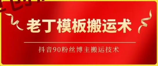 老丁模板搬运术：抖音90万粉丝博主搬运技术-168源码网-PHP网站源码模板,插件软件资源分享平台！
