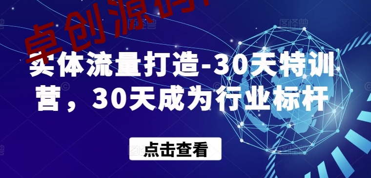 实体流量打造-30天特训营，30天成为行业标杆-168源码网-PHP网站源码模板,插件软件资源分享平台！