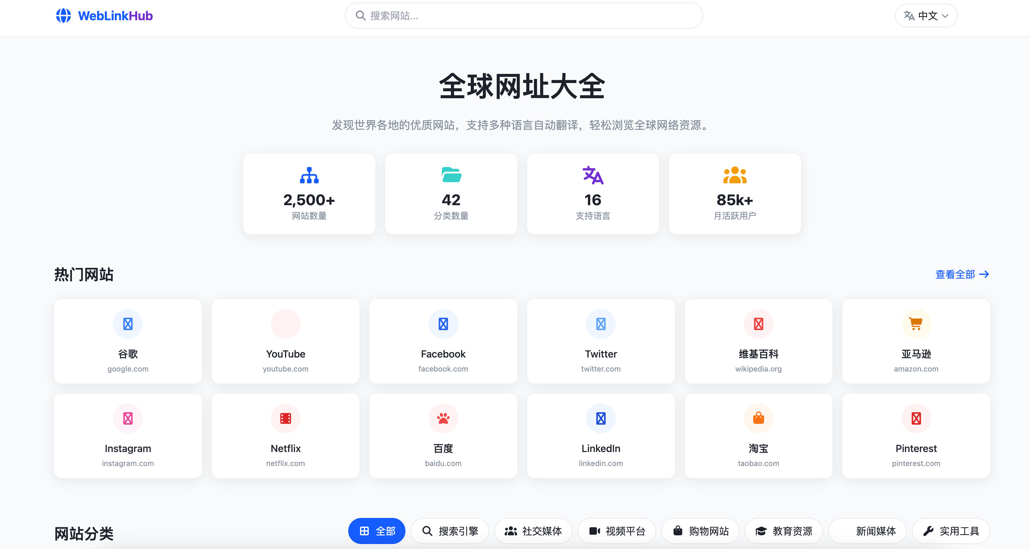 168源码网发布：HTML多语言简洁网址导航单页源码 - 国际化简约设计｜响应式自适应布局｜一键部署运营级导航页-168源码网-PHP网站源码模板,插件软件资源分享平台！