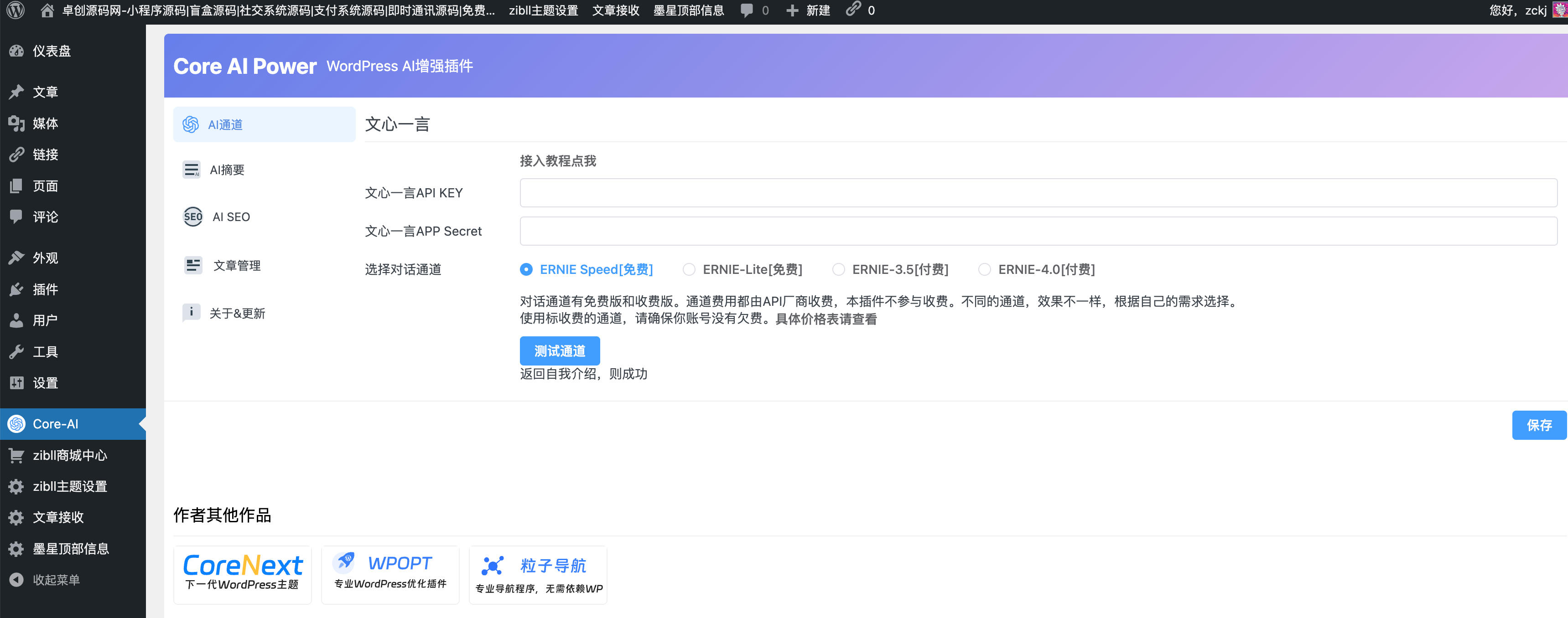 图片[2]-Core AI Power 源码下载与WordPress接入文心一言生成智能摘要 | 168源码网