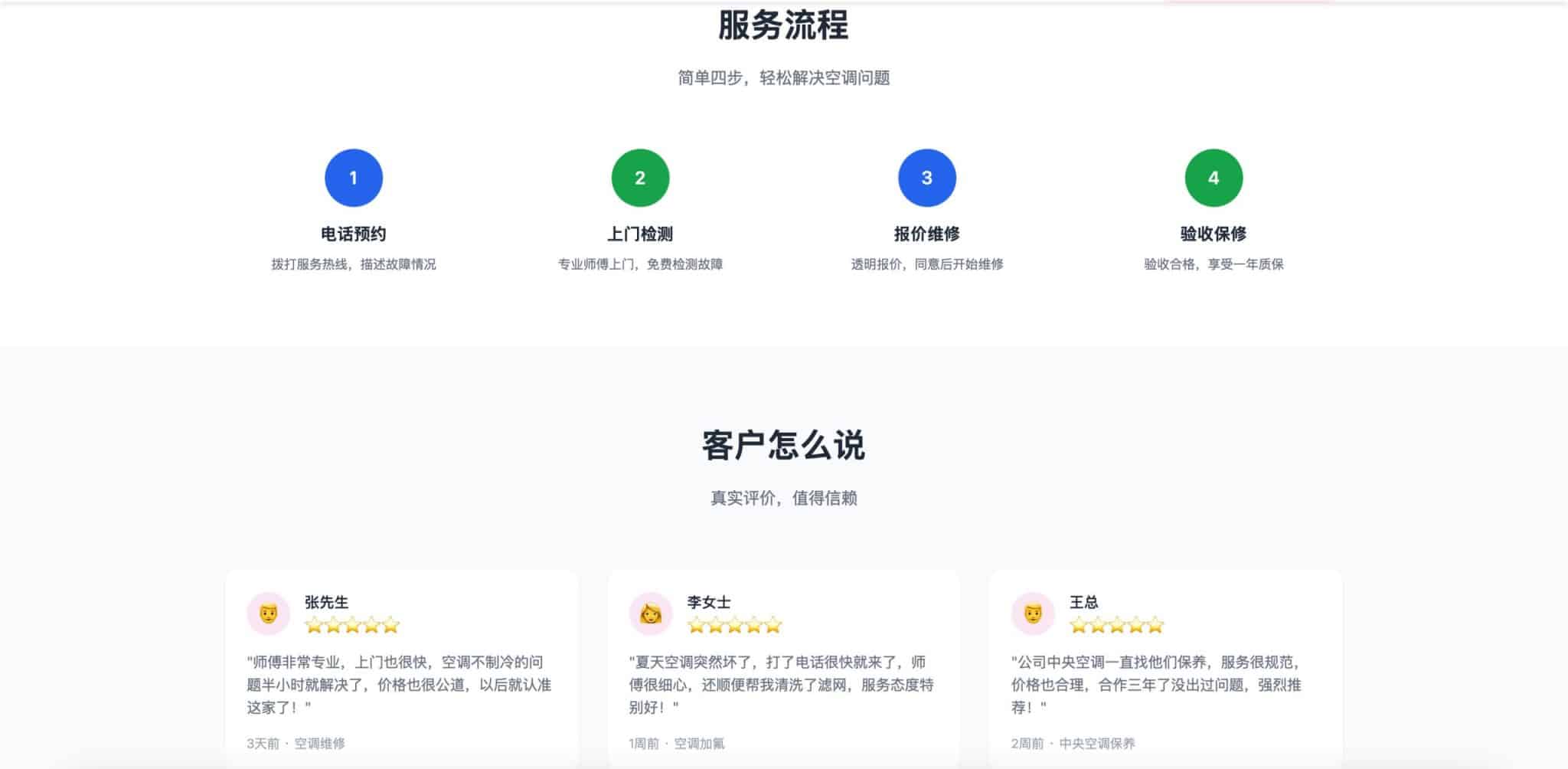 图片[3]-空调维修落地页模板下载-红色自适应紧急报修官网源码 | 168源码网