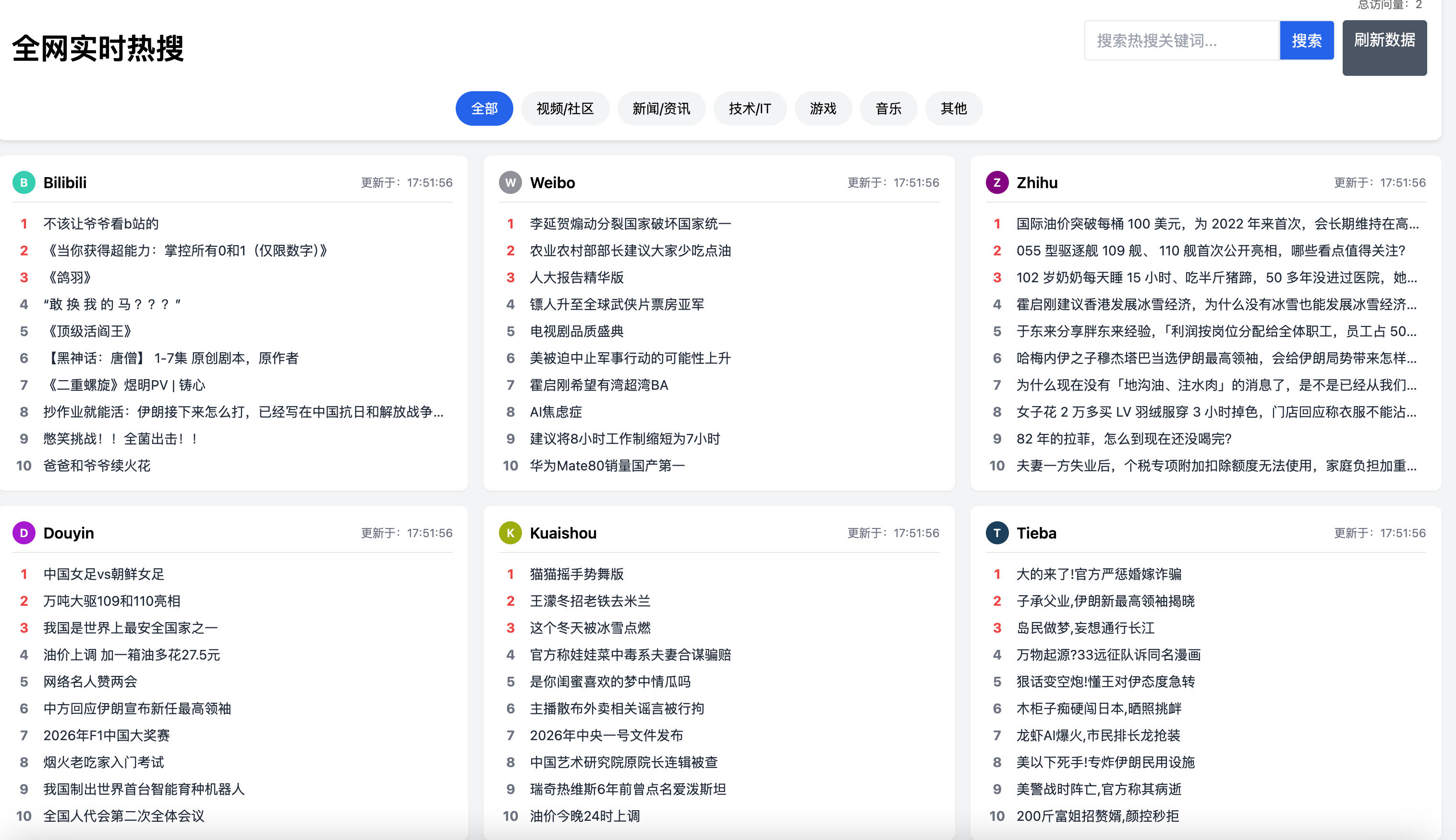 图片[1]-168源码网发布：搜聚合网站源码全功能完整版｜无需数据库PHP热搜聚合工具｜多平台实时热搜与天气导航站解决方案